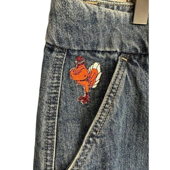 Eddie Bauer Vintage Embroidered Virginia Tech Hokie Denim Jean Skirt Sz 12 Women - Picture 4 of 8